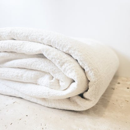 White Linen Throw Blanket