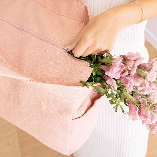 European Flax Linen Tote | GOTS & OEKO-TEX® (Dusty Pink)