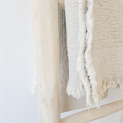 Natural Linen Throw Blanket